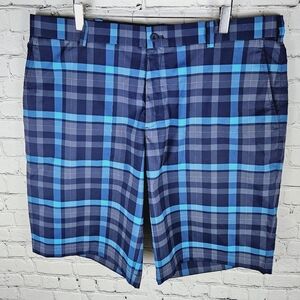 NIKE | golf plaid Dri-Fit stretch flat front shorts